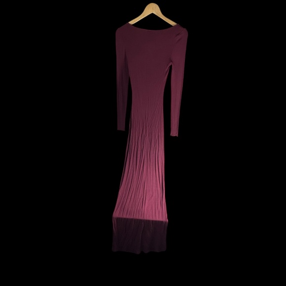 Skims Ribbed Lounge Long Sleeve Maxi Dress Sz S - Picture 3 of 6